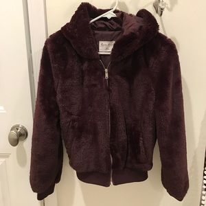 Faux Fur Zip Up Hoodie!
